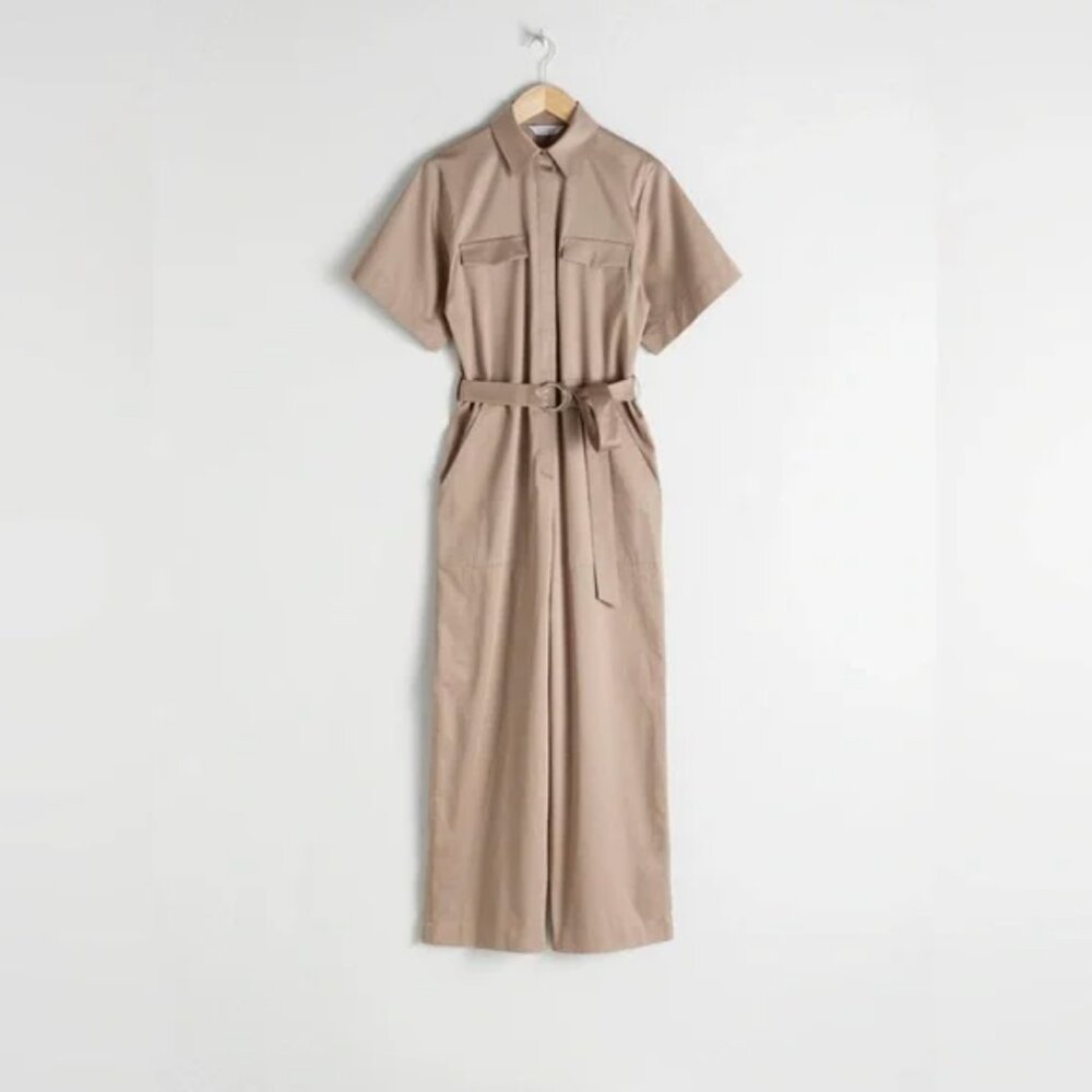 & Other Stories Straight Leg Jumpsuit - Khaki Size 4 - NWT